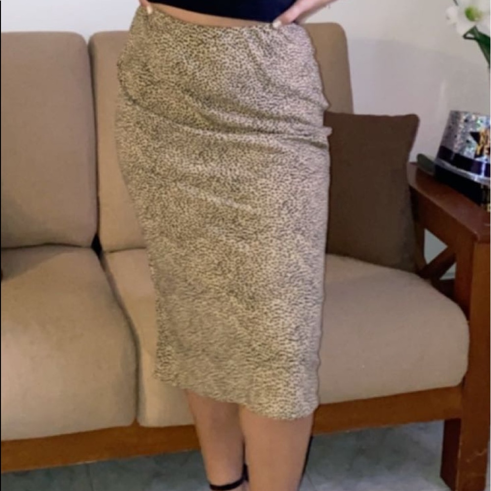 animal print long skirt